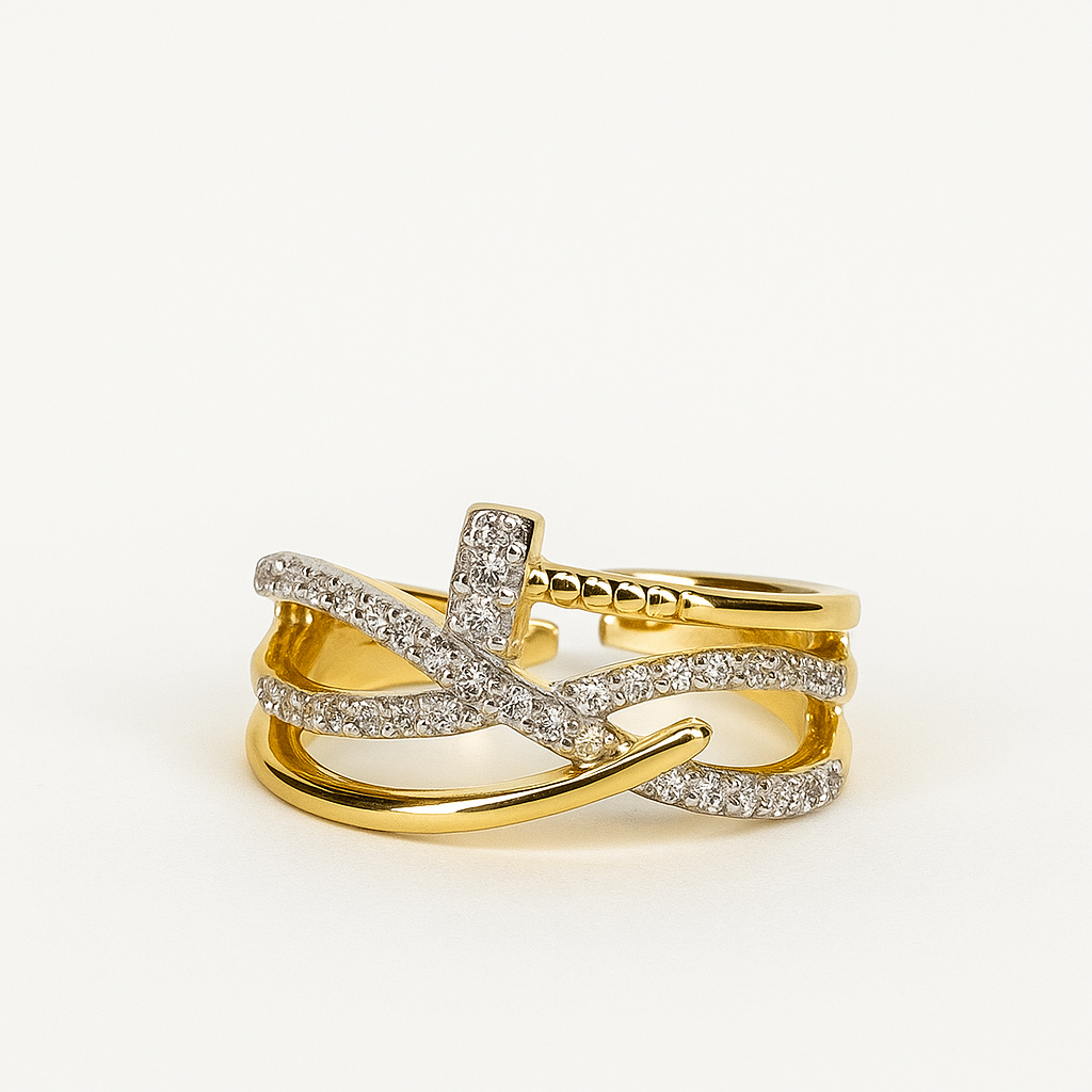 Adjustable Crossed Infinity Ring