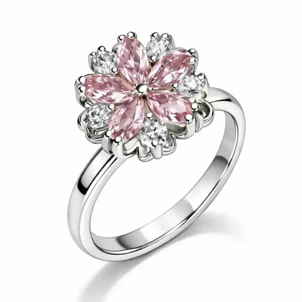 Rose Bloom Spinner Ring – Adjustable (Gold & Silver)