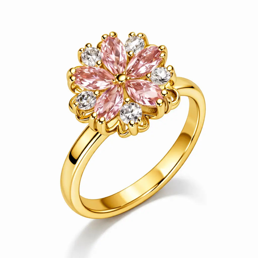 Rose Bloom Spinner Ring – Adjustable (Gold & Silver)