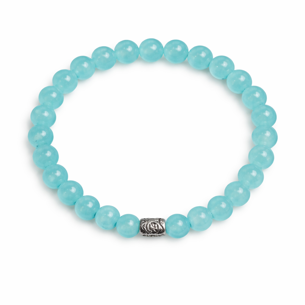 Shiny Glass Bead Stretch Bracelet – Handmade Adult Bracelet