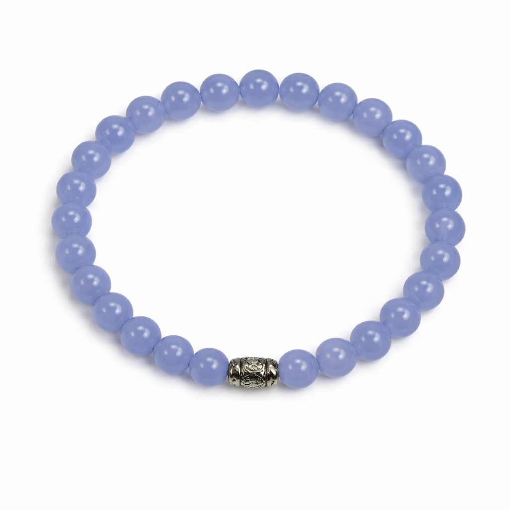 Shiny Glass Bead Stretch Bracelet – Handmade Adult Bracelet