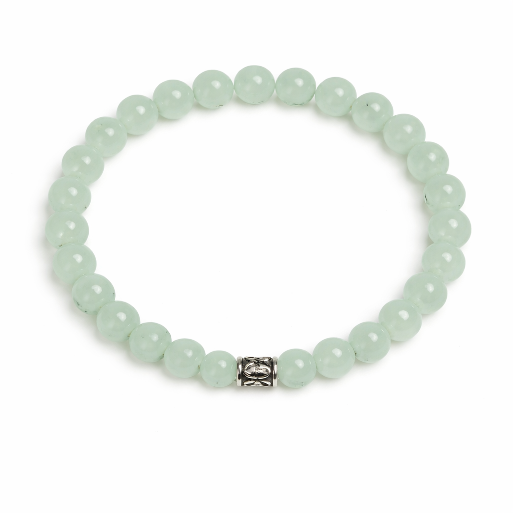 Shiny Glass Bead Stretch Bracelet – Handmade Adult Bracelet