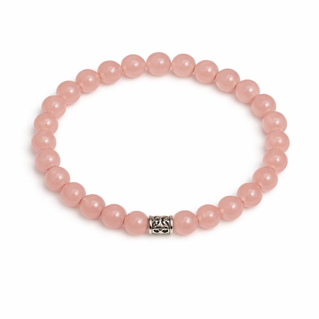 Shiny Glass Bead Stretch Bracelet – Handmade Adult Bracelet