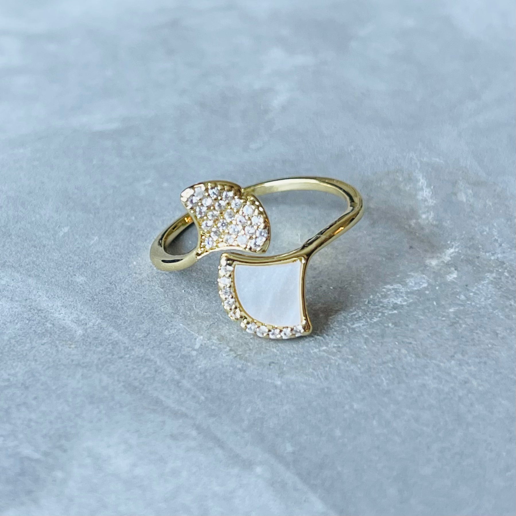 Modern Slim Sparkling Adjustable Stackable Ring, Sleek