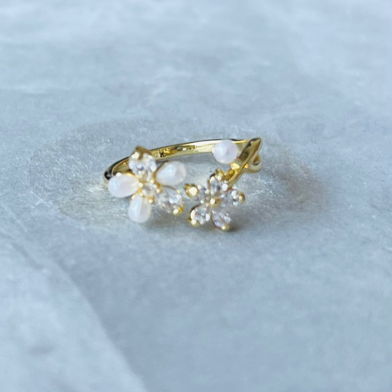 Dainty Daisy Adjustable Stackable Ring, Cute and Charming
