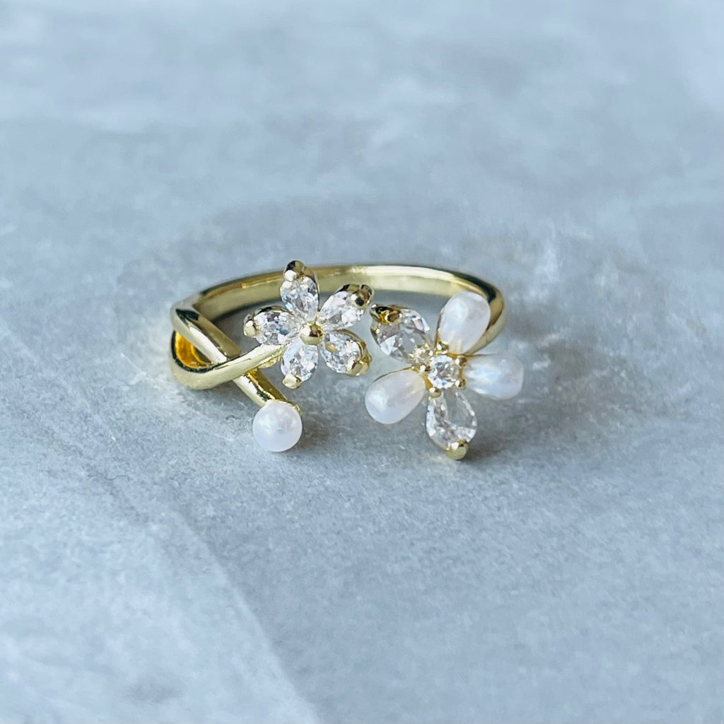 Dainty Daisy Adjustable Stackable Ring, Cute and Charming