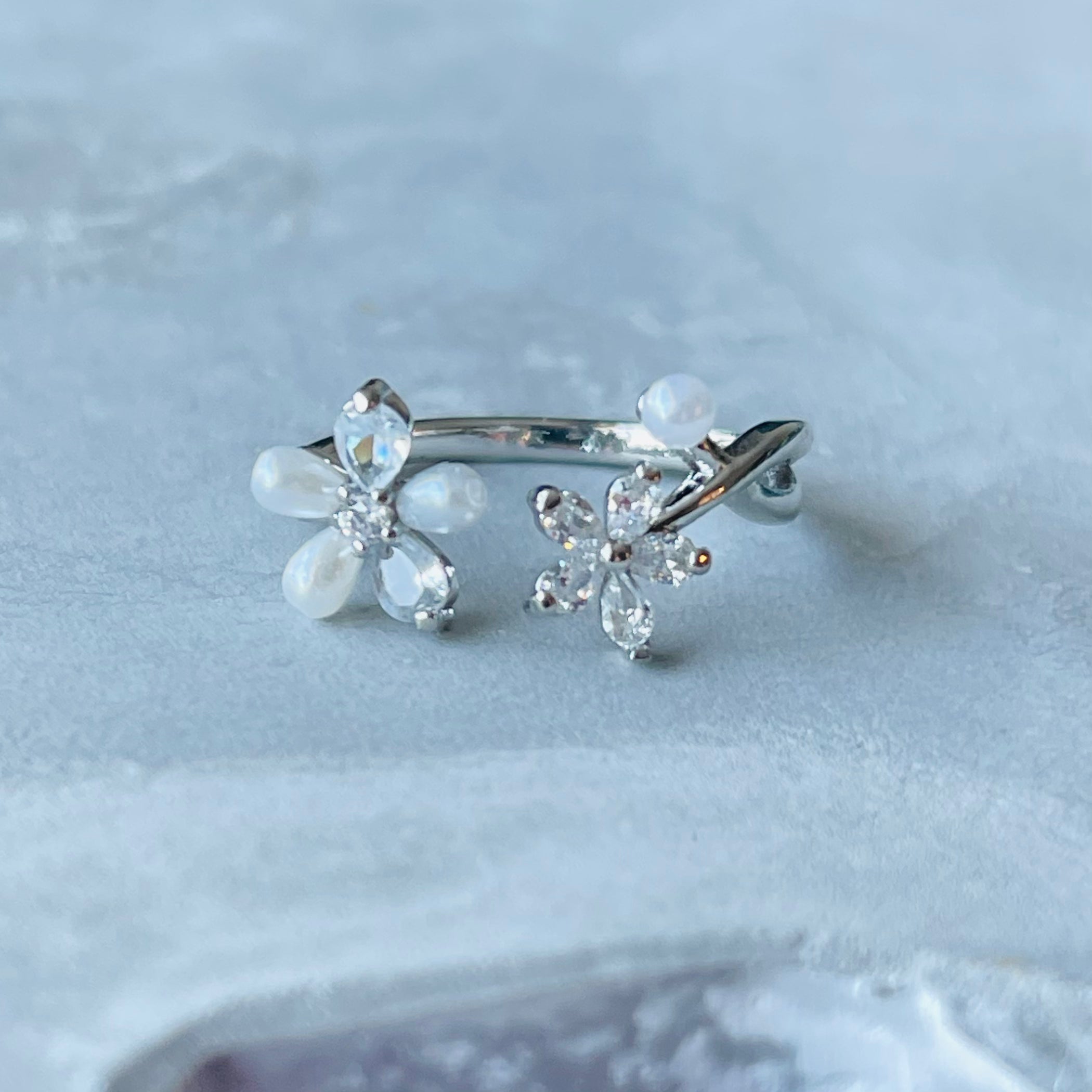 Dainty Daisy Adjustable Stackable Ring, Cute and Charming