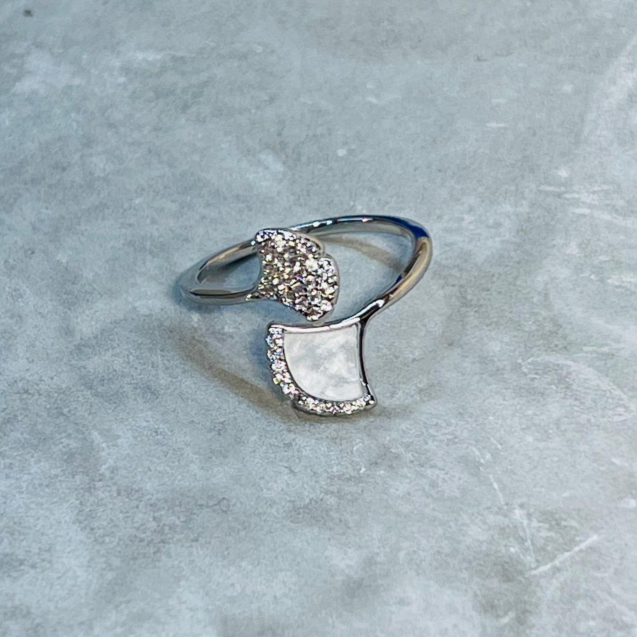 Modern Slim Sparkling Adjustable Stackable Ring, Sleek