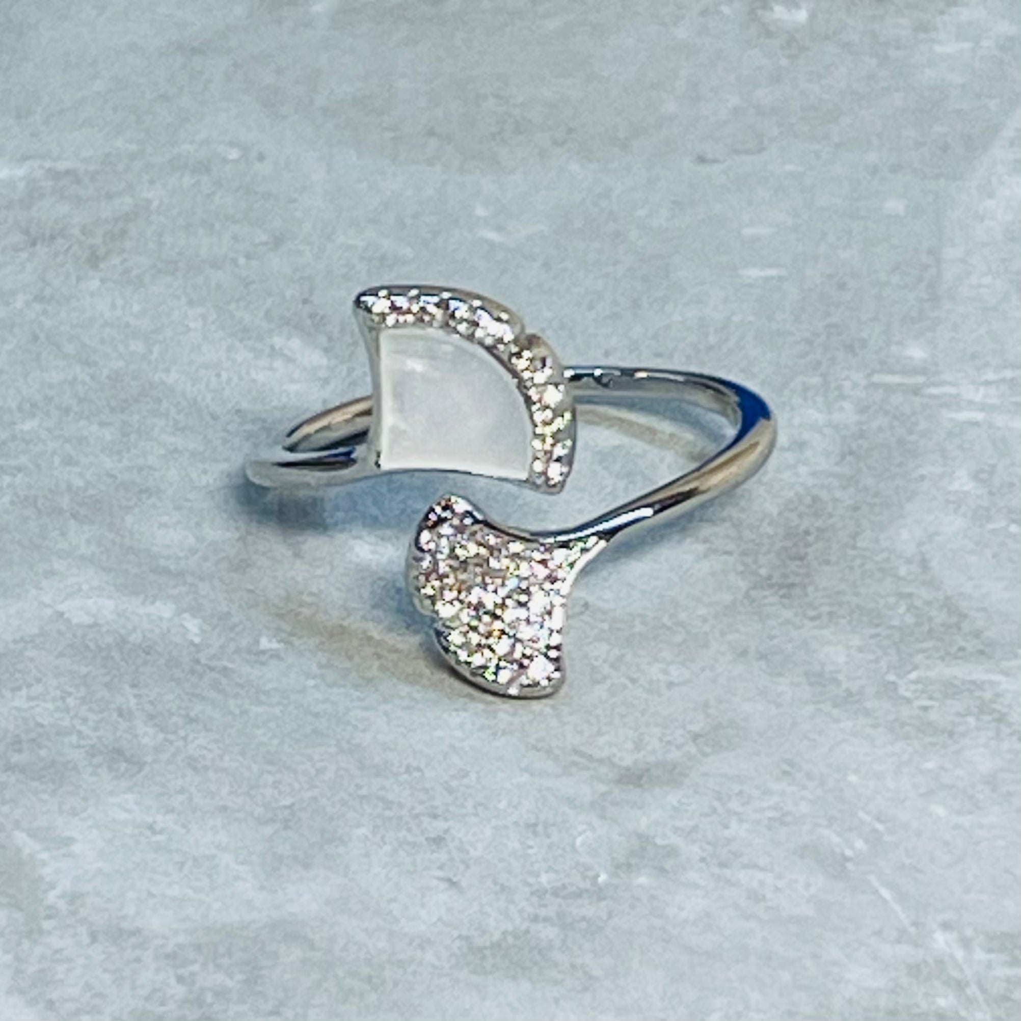 Modern Slim Sparkling Adjustable Stackable Ring, Sleek