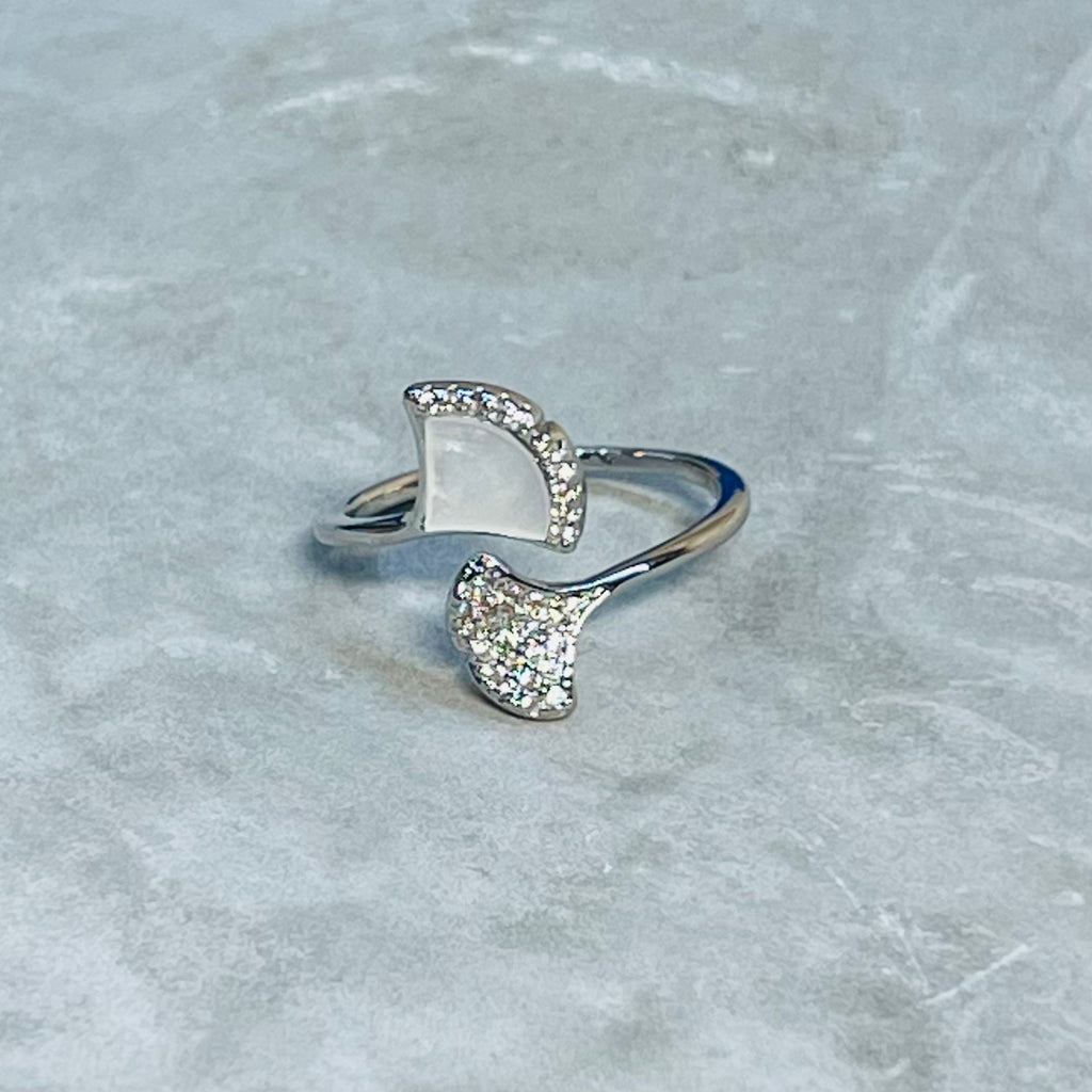 Modern Slim Sparkling Adjustable Stackable Ring, Sleek