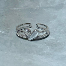 Load image into Gallery viewer, Heart Adjustable Ring with Stones, Charming and Cute
