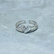Load image into Gallery viewer, Heart Adjustable Ring with Stones, Charming and Cute
