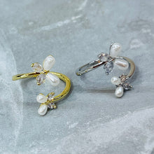 Load image into Gallery viewer, Double Butterfly Adjustable Ring with Stones, Elegant Design
