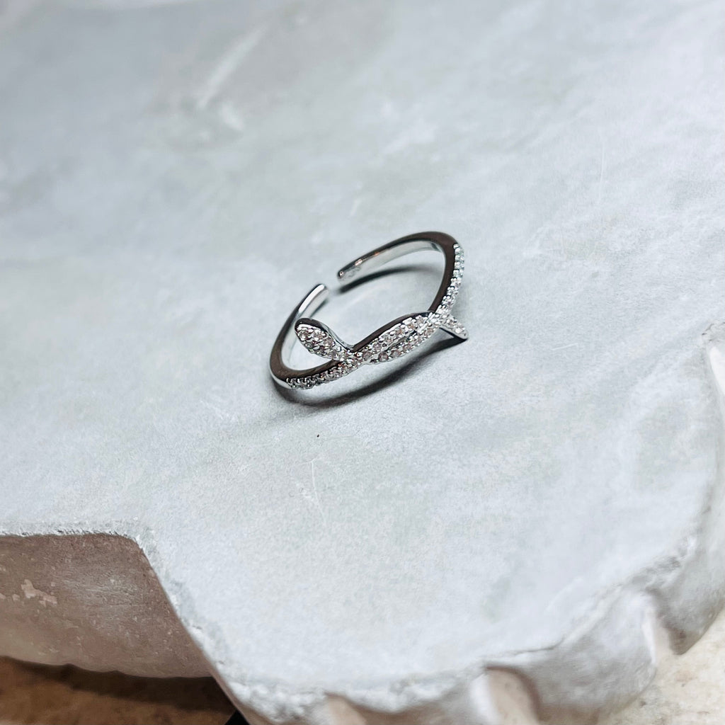 Snake Ring with Sparkling Stones, Elegant and Unique Design