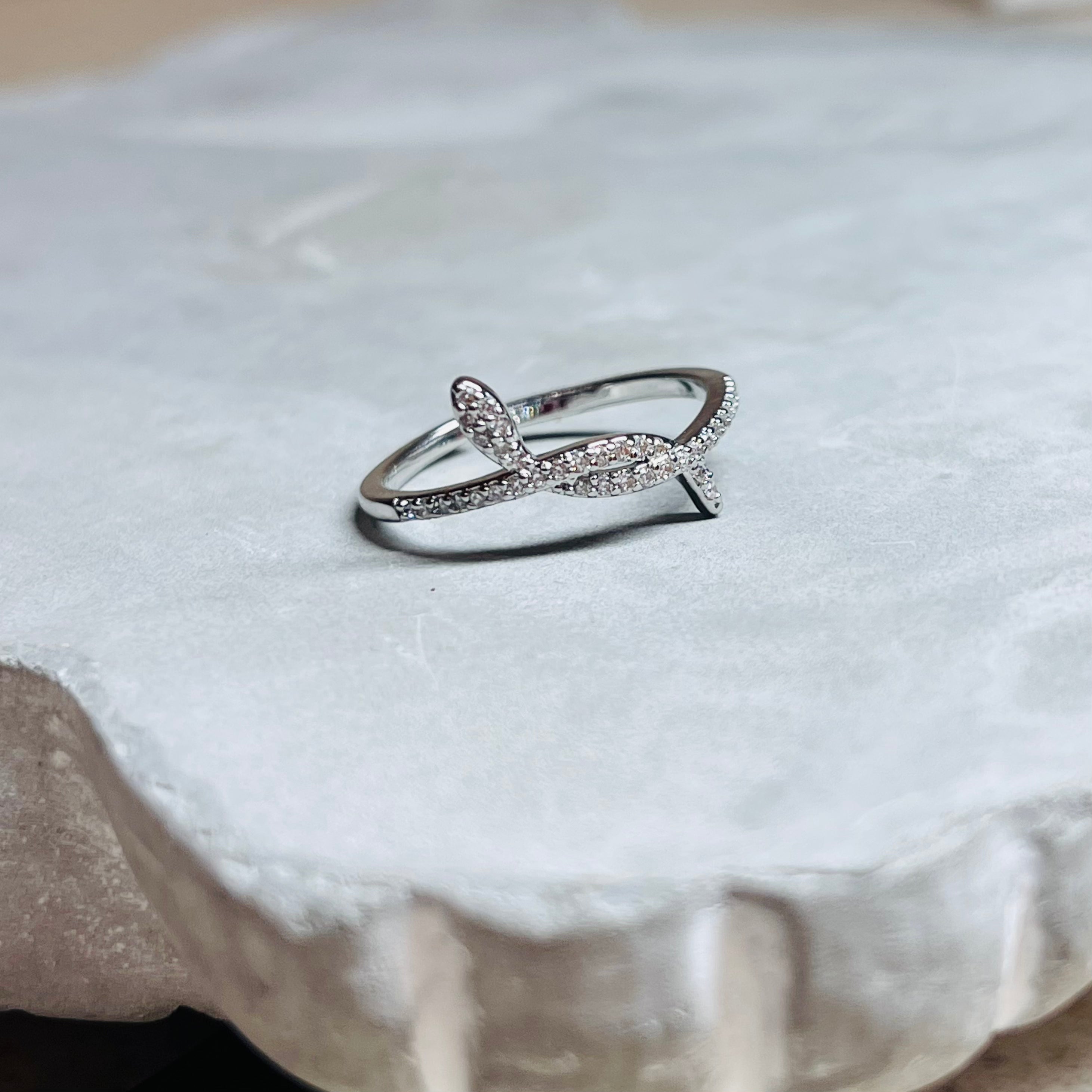 Snake Ring with Sparkling Stones, Elegant and Unique Design