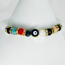Load image into Gallery viewer, Crystal Evil Eye Stretchy Bracelet: Stylish and Protective
