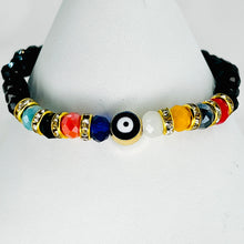 Load image into Gallery viewer, Crystal Evil Eye Stretchy Bracelet: Stylish and Protective

