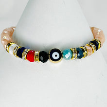 Load image into Gallery viewer, Crystal Evil Eye Stretchy Bracelet: Stylish and Protective

