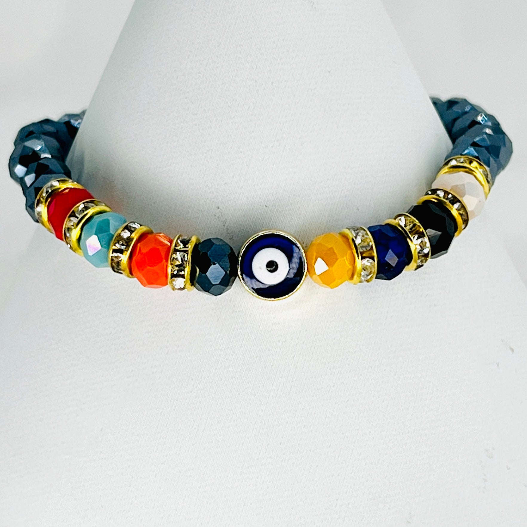 Crystal Evil Eye Stretchy Bracelet: Stylish and Protective
