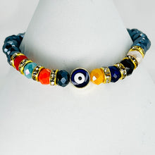 Load image into Gallery viewer, Crystal Evil Eye Stretchy Bracelet: Stylish and Protective

