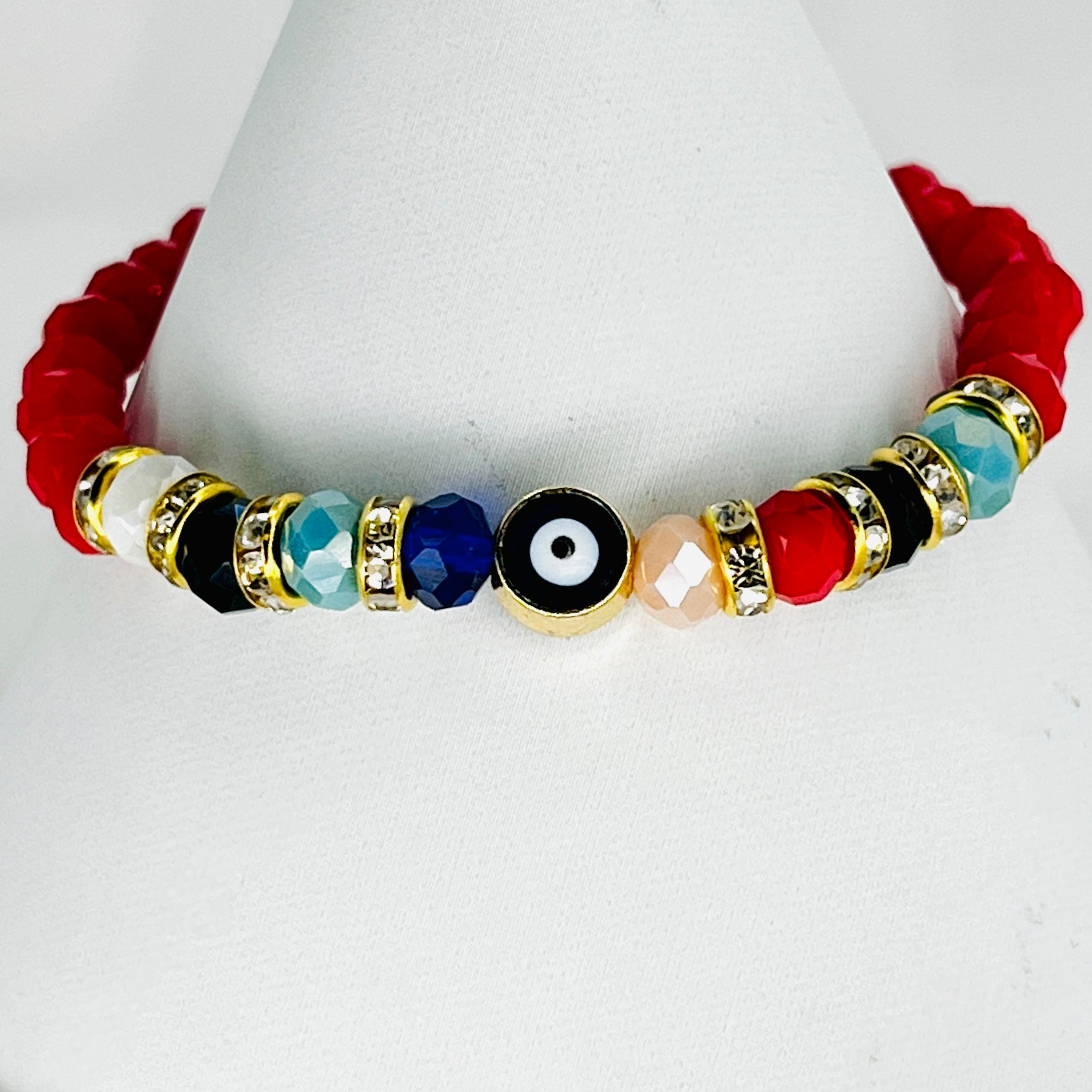Crystal Evil Eye Stretchy Bracelet: Stylish and Protective