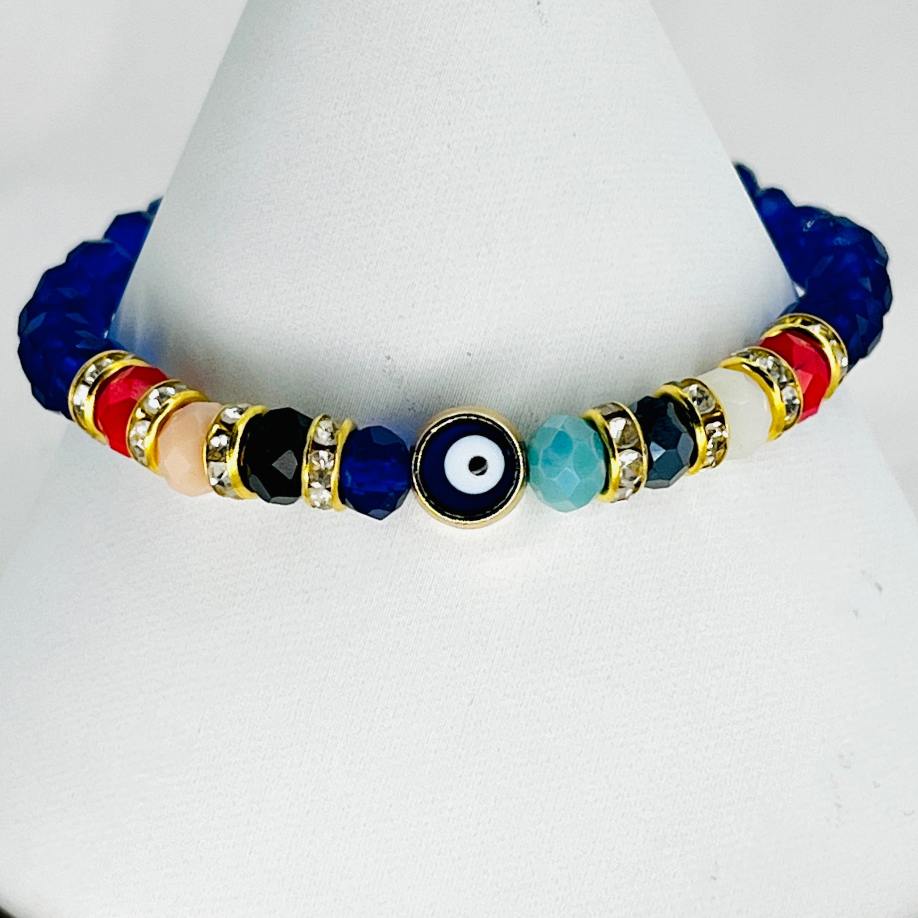 Crystal Evil Eye Stretchy Bracelet: Stylish and Protective