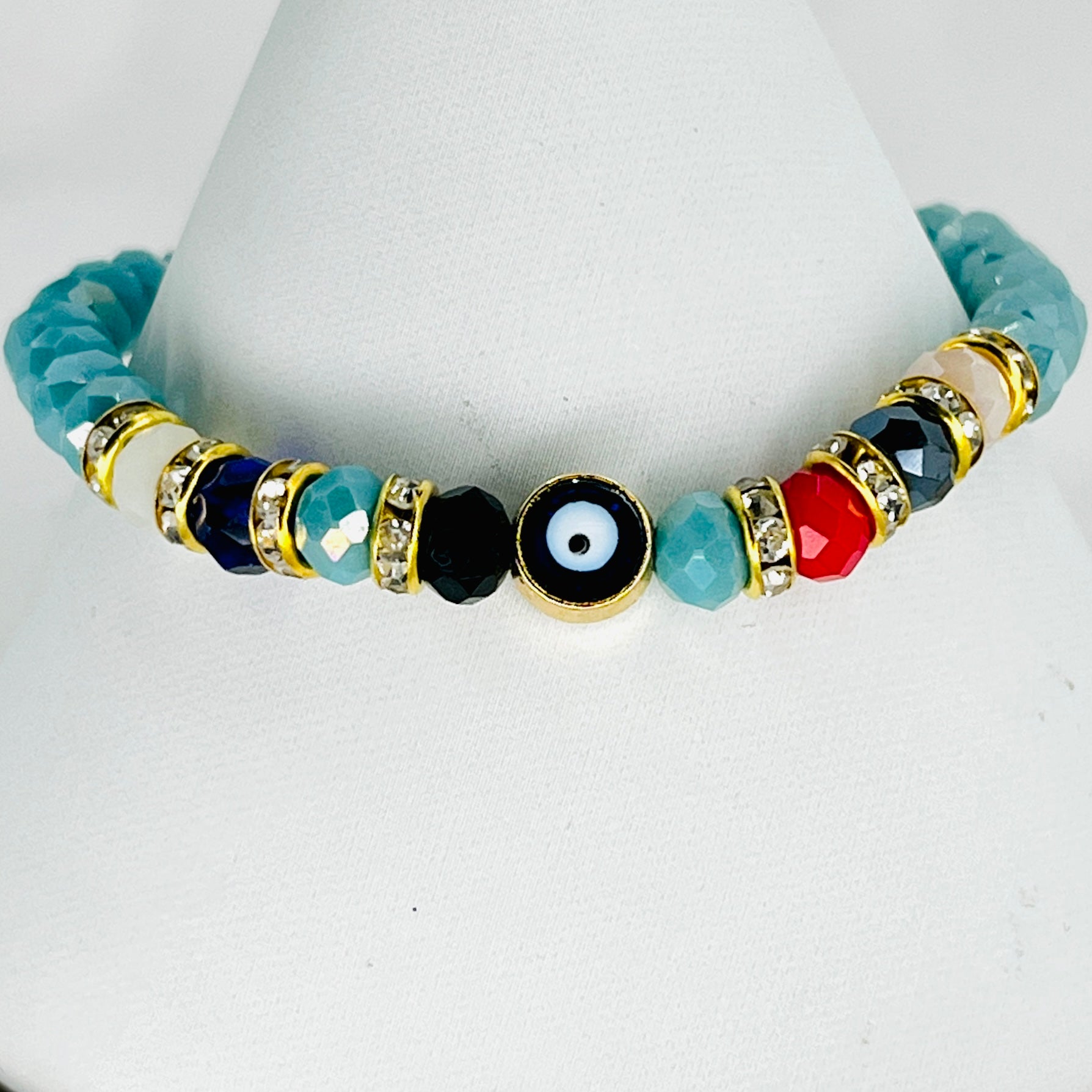Crystal Evil Eye Stretchy Bracelet: Stylish and Protective