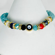 Load image into Gallery viewer, Crystal Evil Eye Stretchy Bracelet: Stylish and Protective
