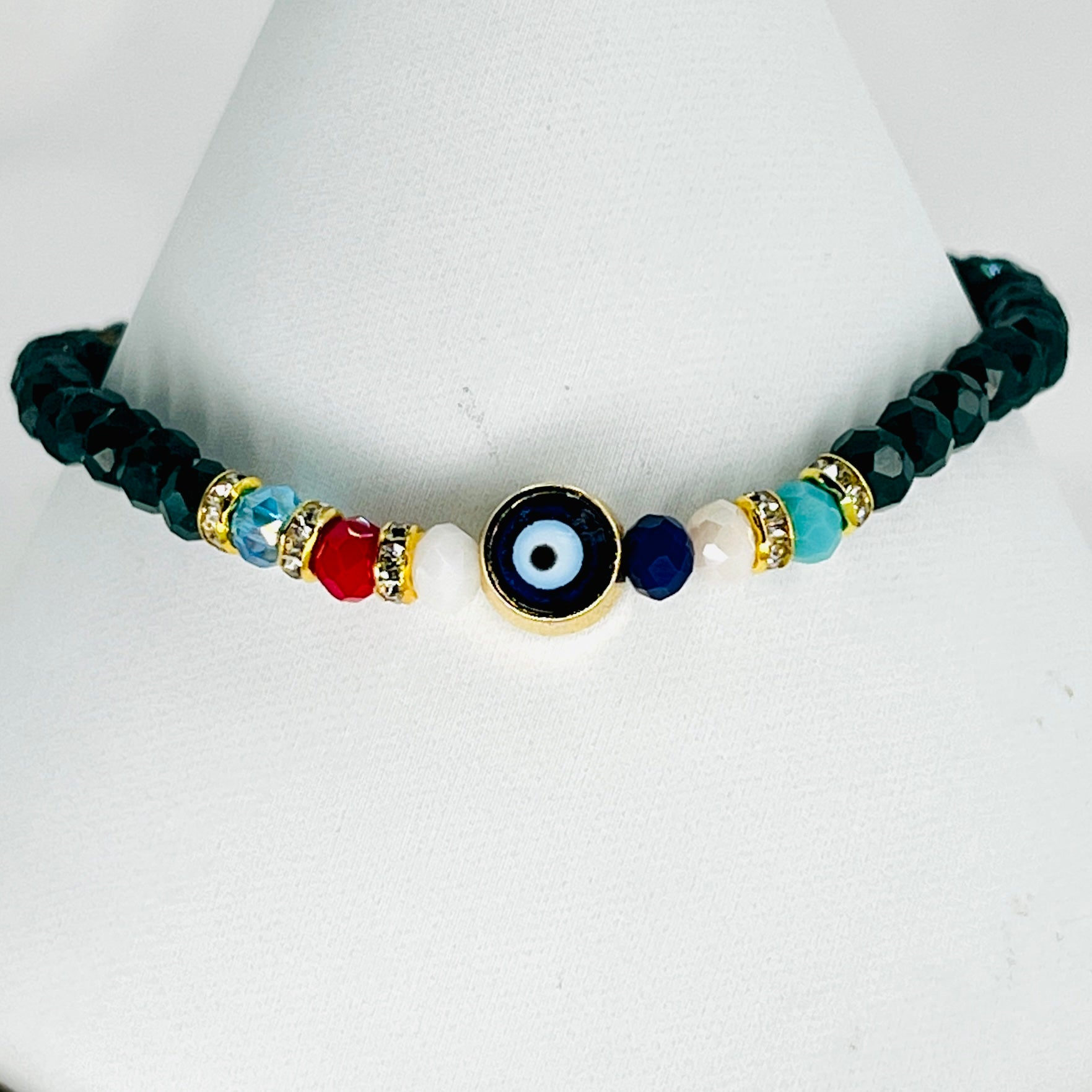 Crystal Evil Eye Stretchy Bracelet: Stylish and Protective