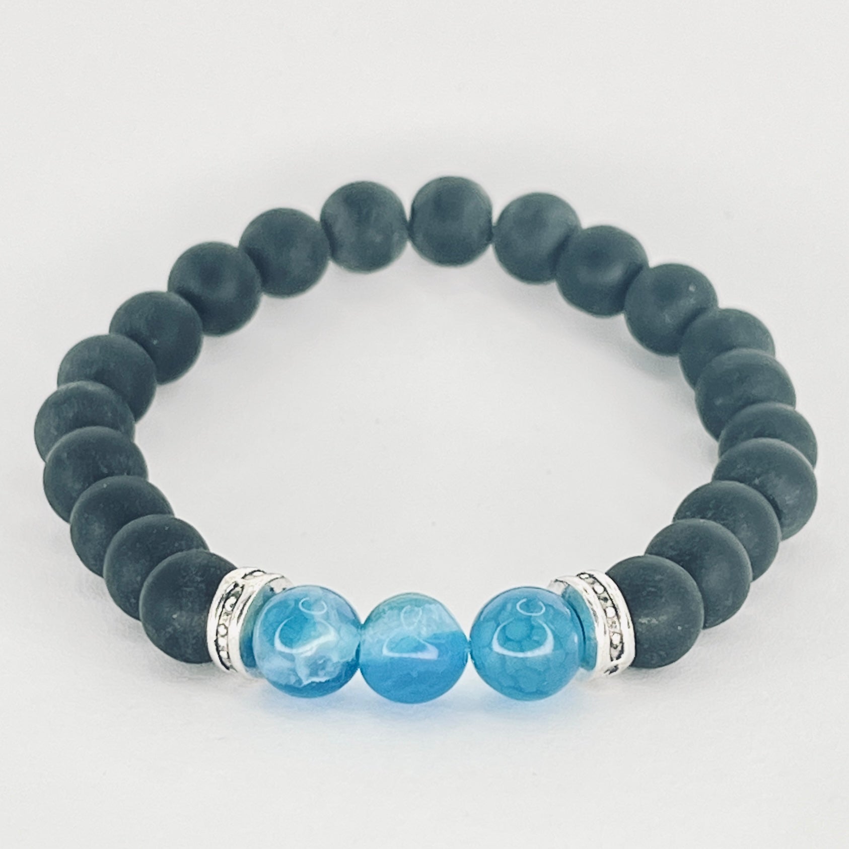 Blue Natural Stone Stretch Bracelet: Vibrant and Elegant 