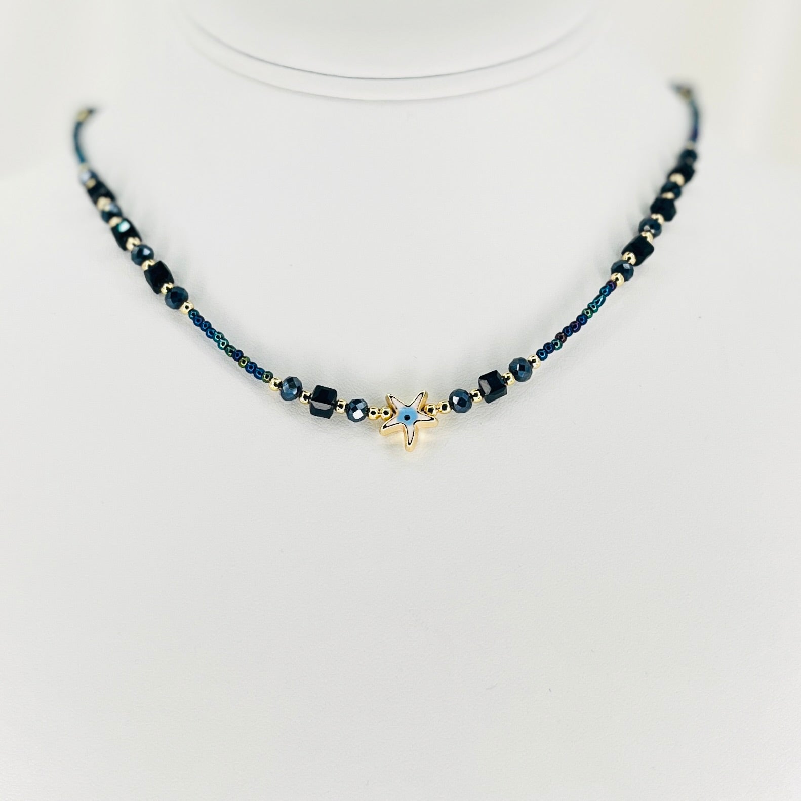 Star Beaded Evil Eye Pendant Necklace: Modern Protection