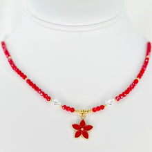 Load image into Gallery viewer, Flower Pendant Beaded Necklace – Floral Elegance, Nature
