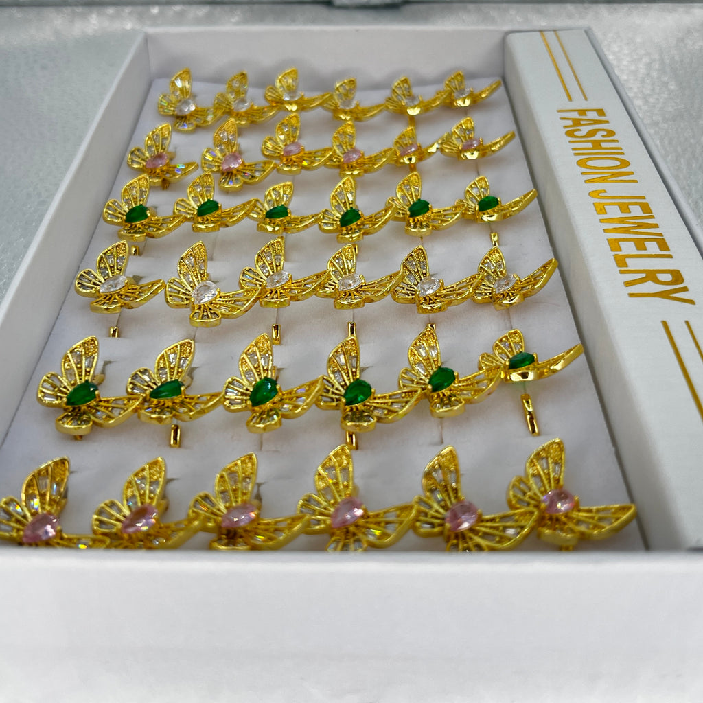 Butterfly 36 Piece Rings | Gold & Silver Stainless Steel
