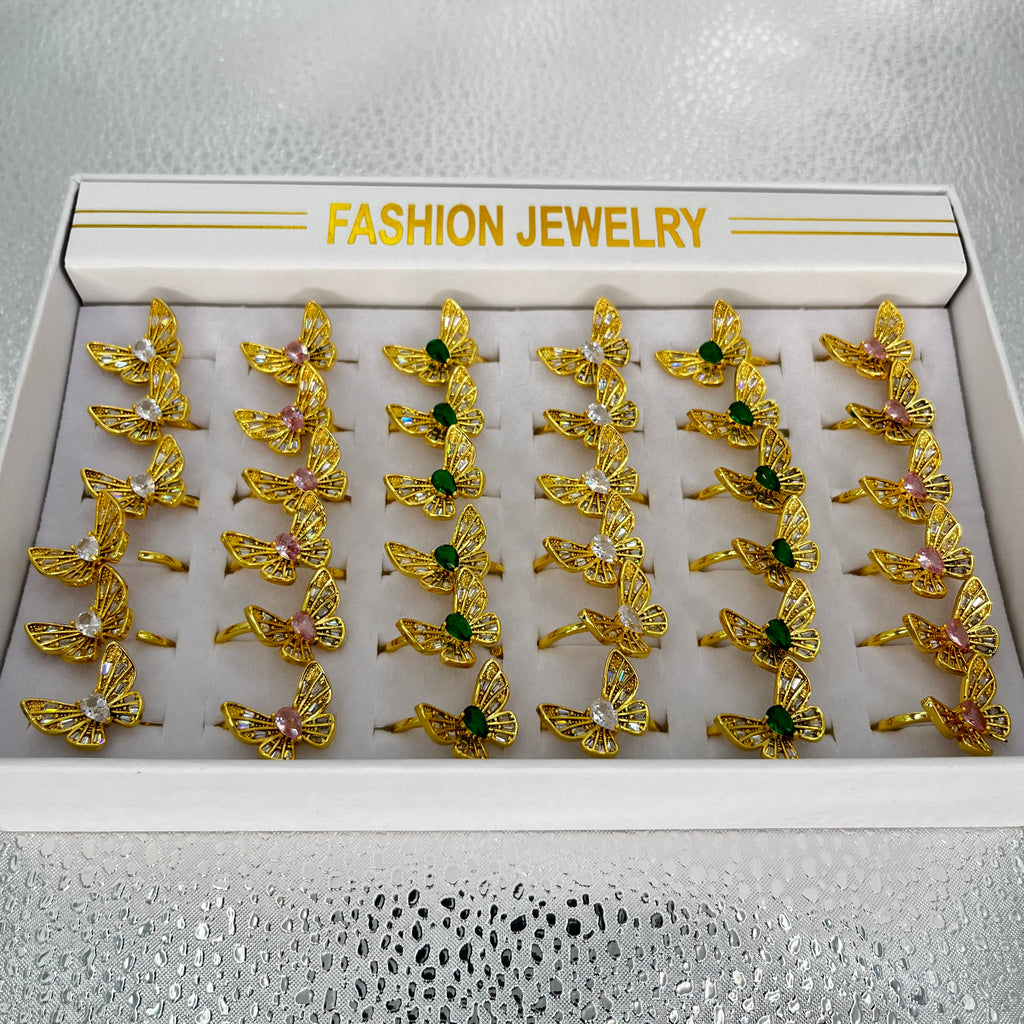 Butterfly 36 Piece Rings | Gold & Silver Stainless Steel