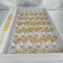 Load image into Gallery viewer,  Pearl &amp; Flower 36 Piece Rings | Gold Stainless Steel
