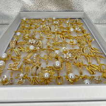 Load image into Gallery viewer, Pearl &amp; Floral 100pc Stainless Steel Rings | Fashion Jewelry
