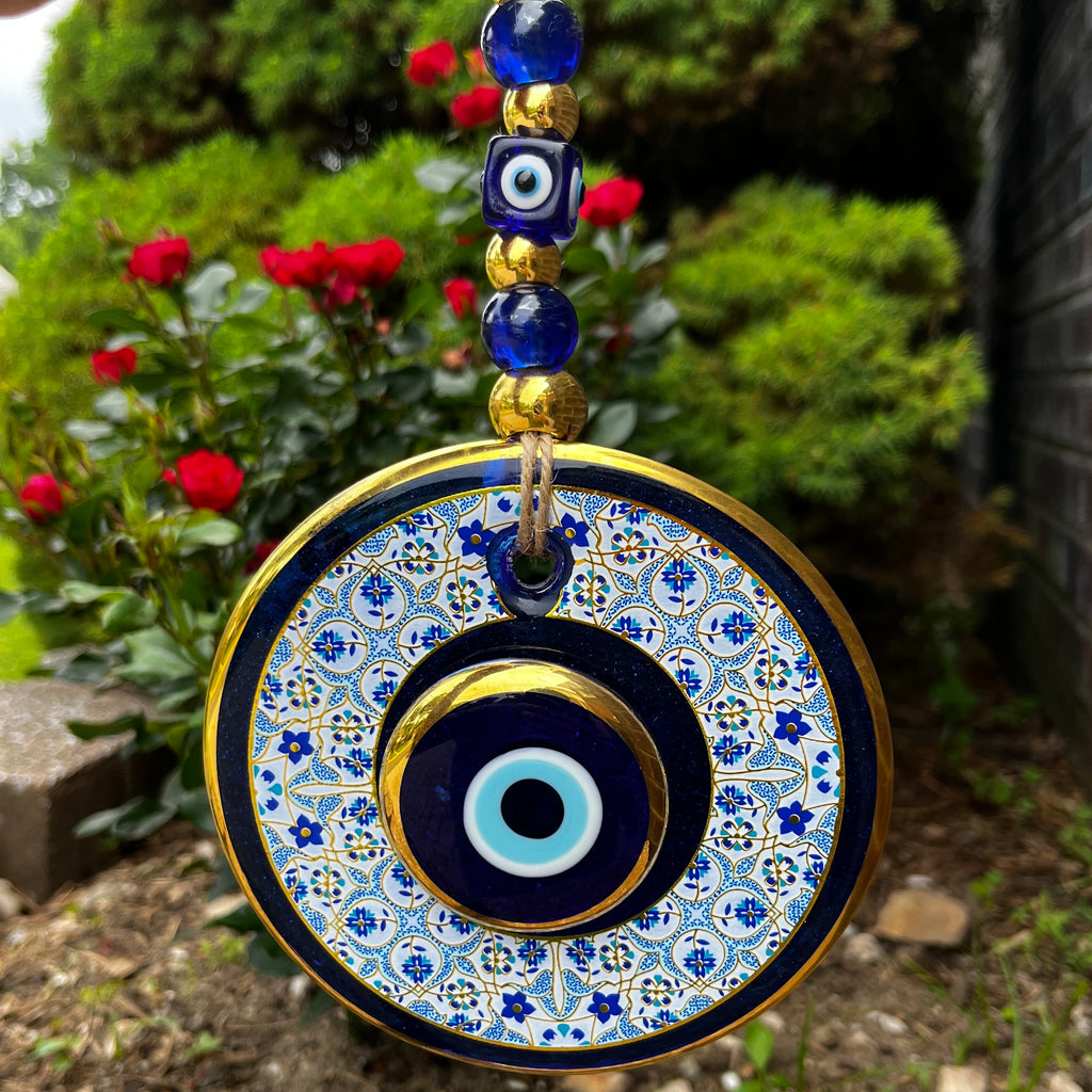 Blue Large Evil Eye Wall Hanging, Home Protection Gift