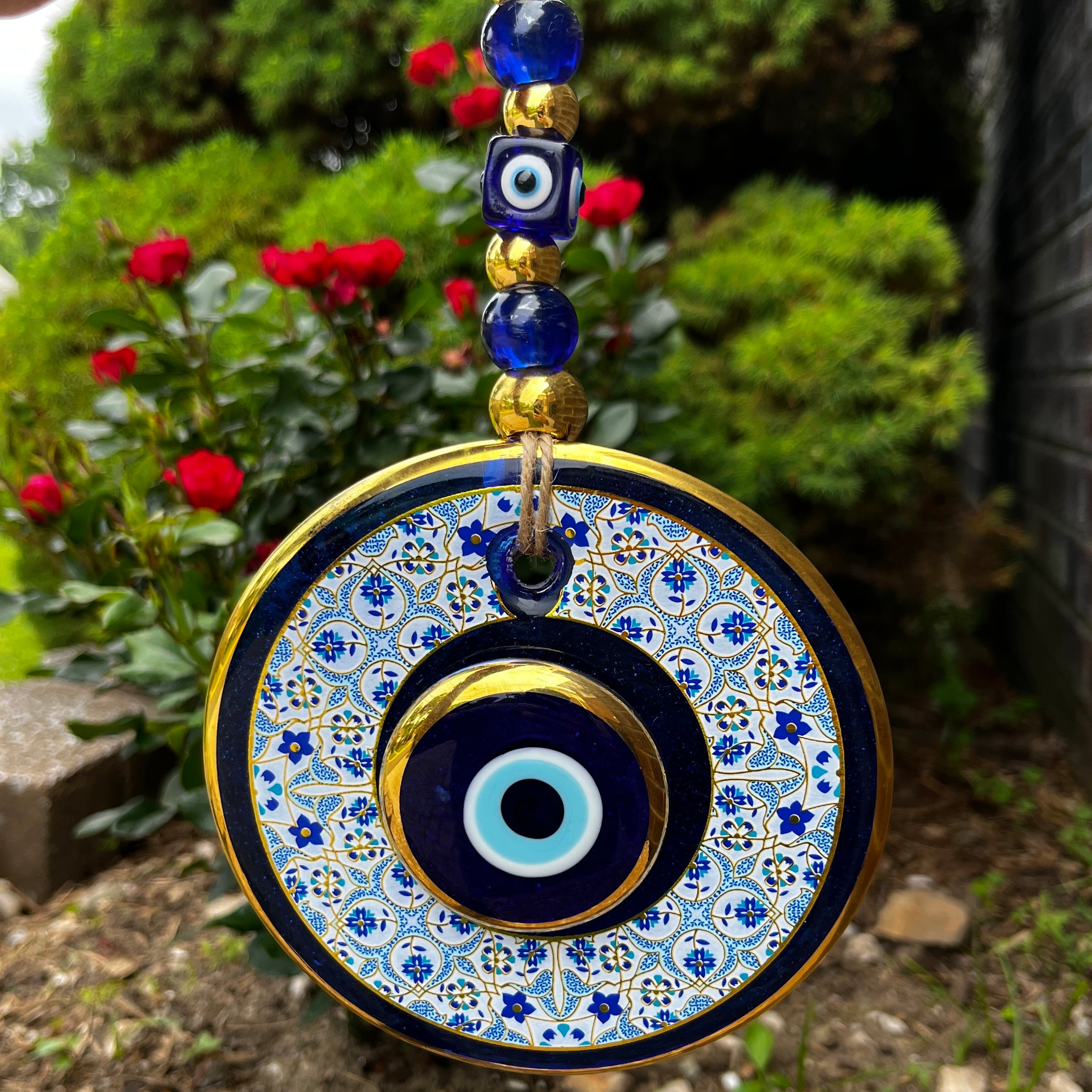 Blue Large Evil Eye Wall Hanging, Home Protection Gift