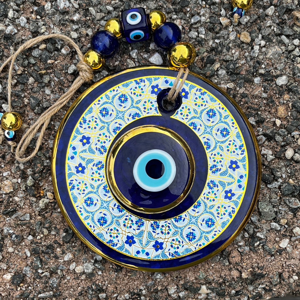 Blue Large Evil Eye Wall Hanging, Home Protection Gift
