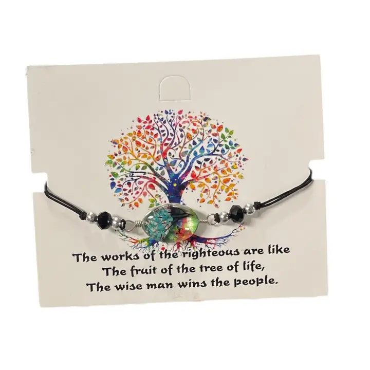 Card Bracelet | Tree of Life Flower Bracelet | Adjustable