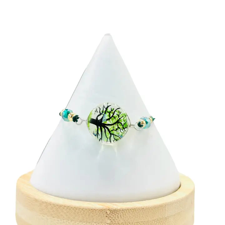 Card Bracelet | Tree of Life Flower Bracelet | Adjustable