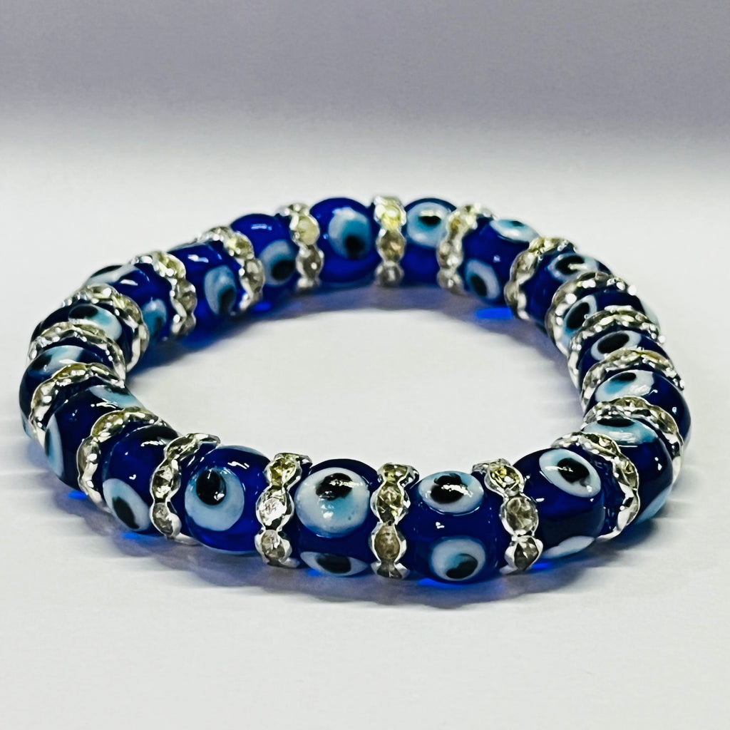 Elegant Glass Evil Eye Stretch Bracelet: Classic Protection