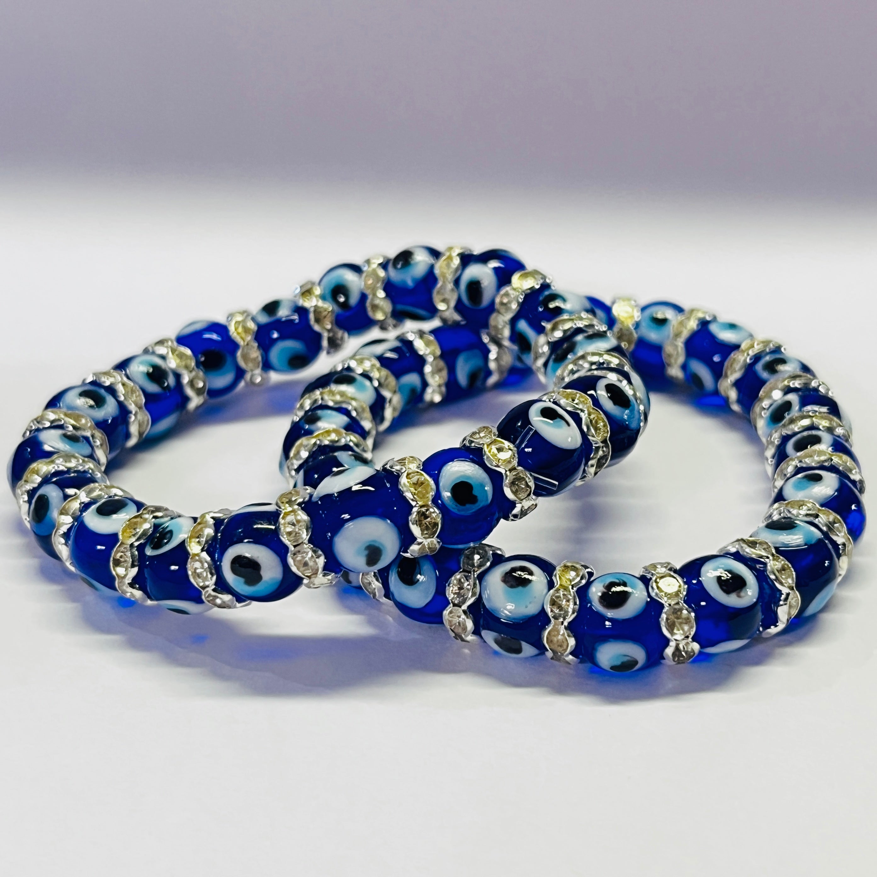 Elegant Glass Evil Eye Stretch Bracelet: Classic Protection