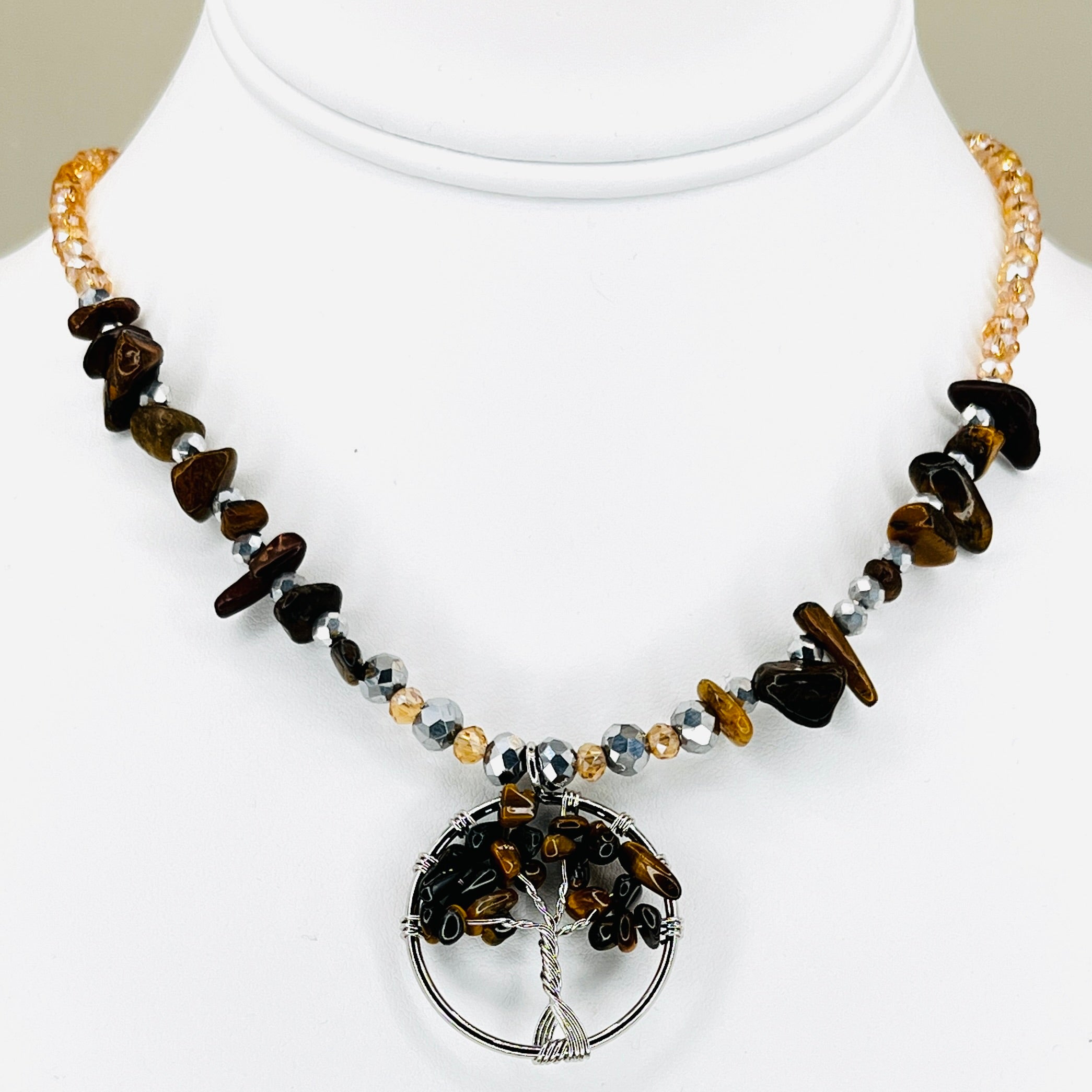 Tiger Eye Natural Stone Necklace – Strength and Confidence