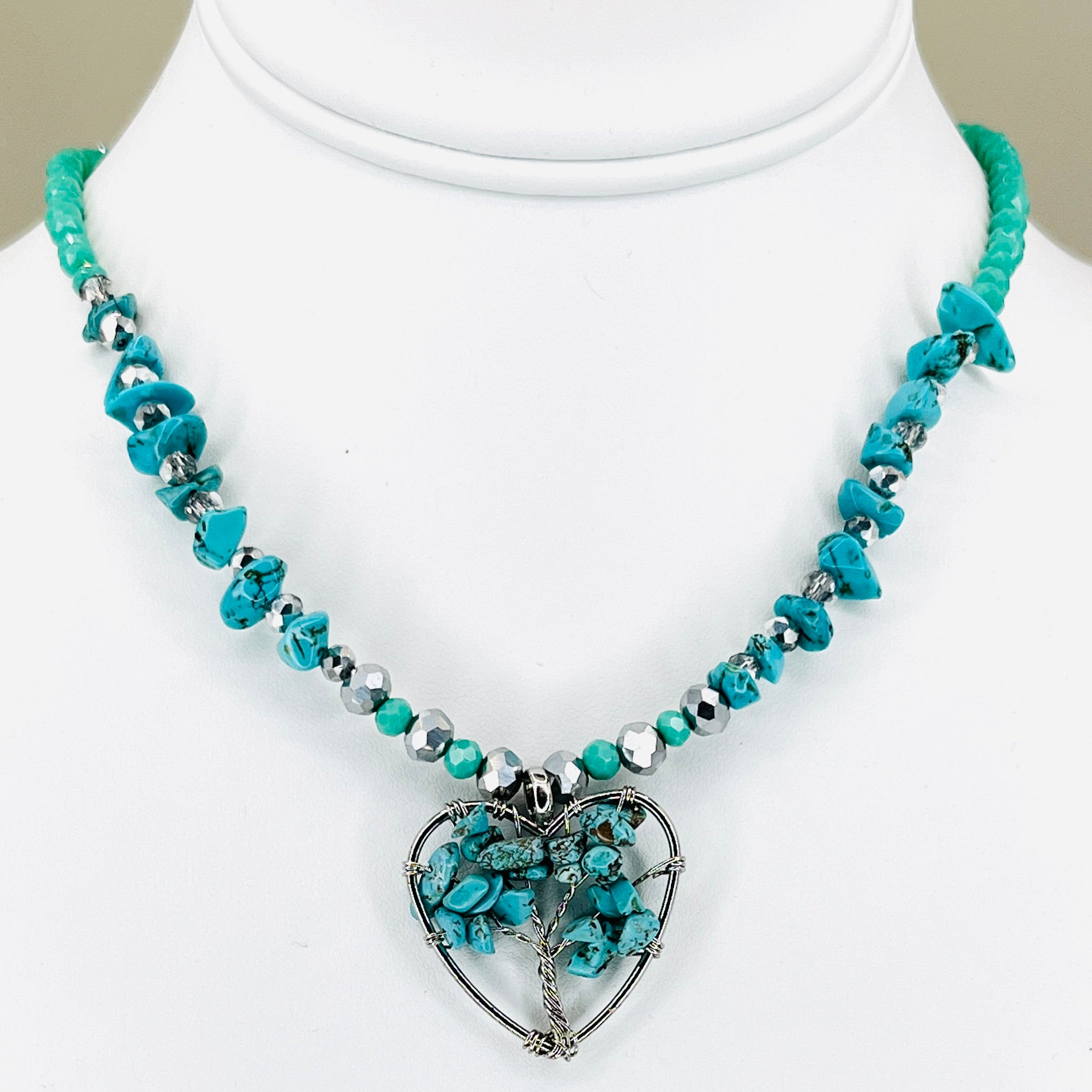  Turquoise Natural Stone Necklace Crystal - Confidence  
