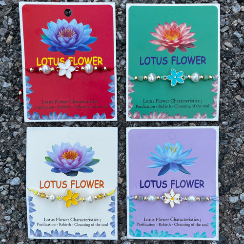 Card Bracelet | Lotus Flower Meaning Bracelet