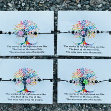 Load image into Gallery viewer, Card Bracelet | Tree of Life Flower Bracelet | Adjustable
