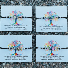 Load image into Gallery viewer, Card Bracelet | Tree of Life Flower Bracelet | Adjustable
