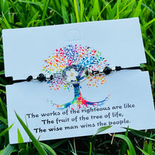 Load image into Gallery viewer, Card Bracelet | Tree of Life Flower Bracelet | Adjustable
