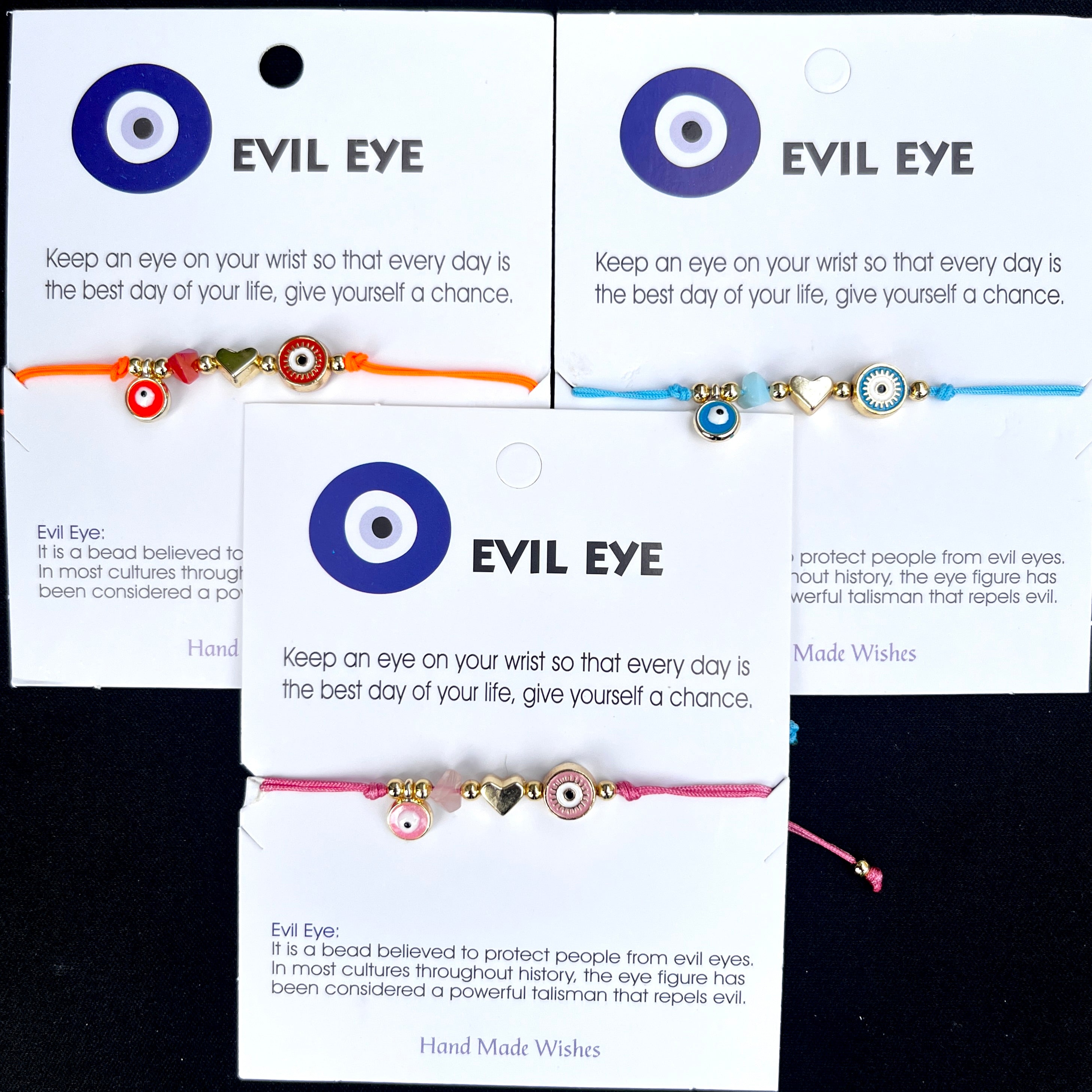 Card Bracelet | Evil Eye Bracelet Set | Gift for Her